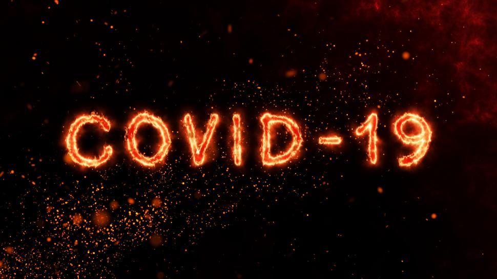 Free Image of COVID-19 text with fire burn effect 