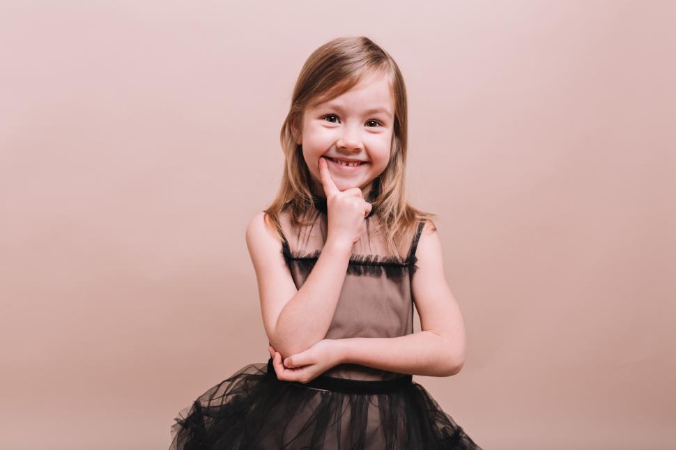 Free Image of Portrait of little adorable girl 