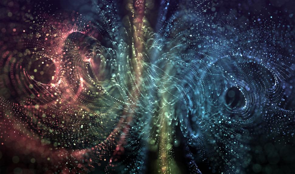 Free Image of Abstract swirling particles background   