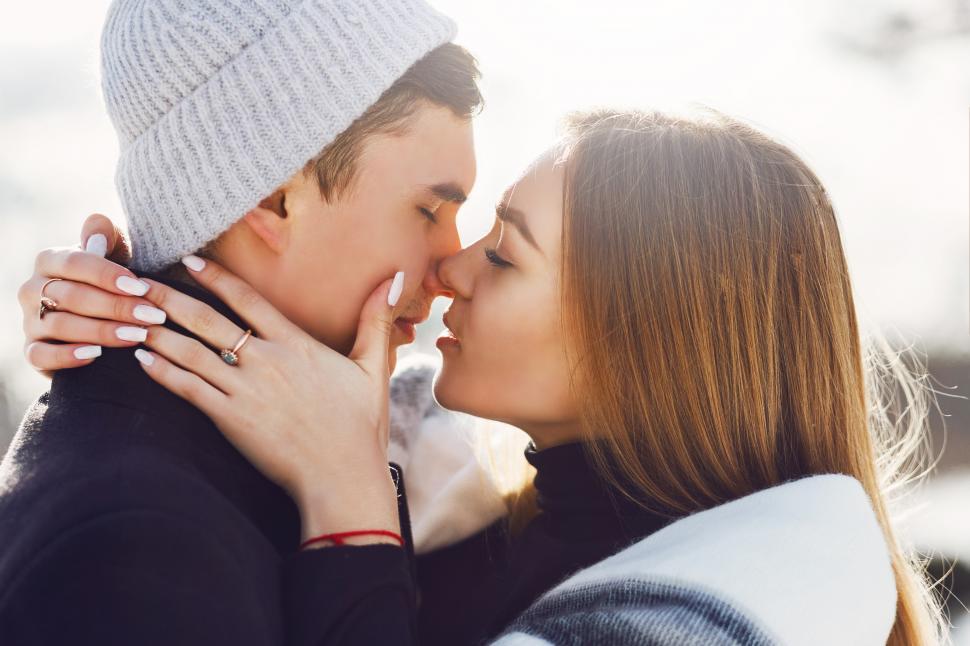 Free Image of Young teen couple in love and embracing 