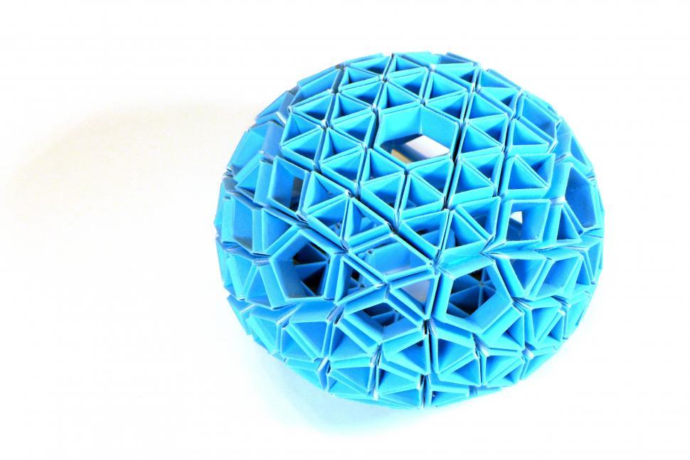 Free Image of Blue Snapology Egg Origami on white 