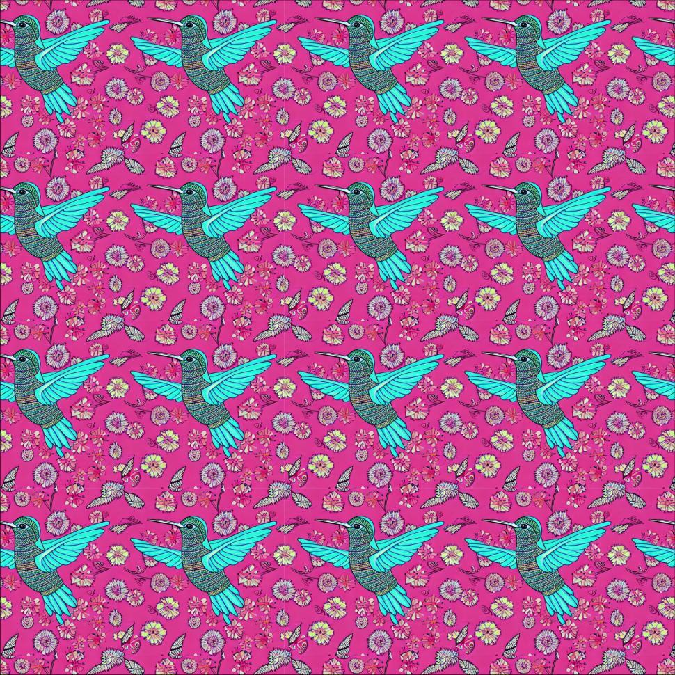 Free Image of Hummingbird repeating background 