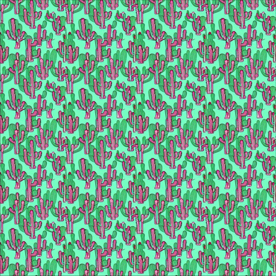Free Image of Cactus tiled background 