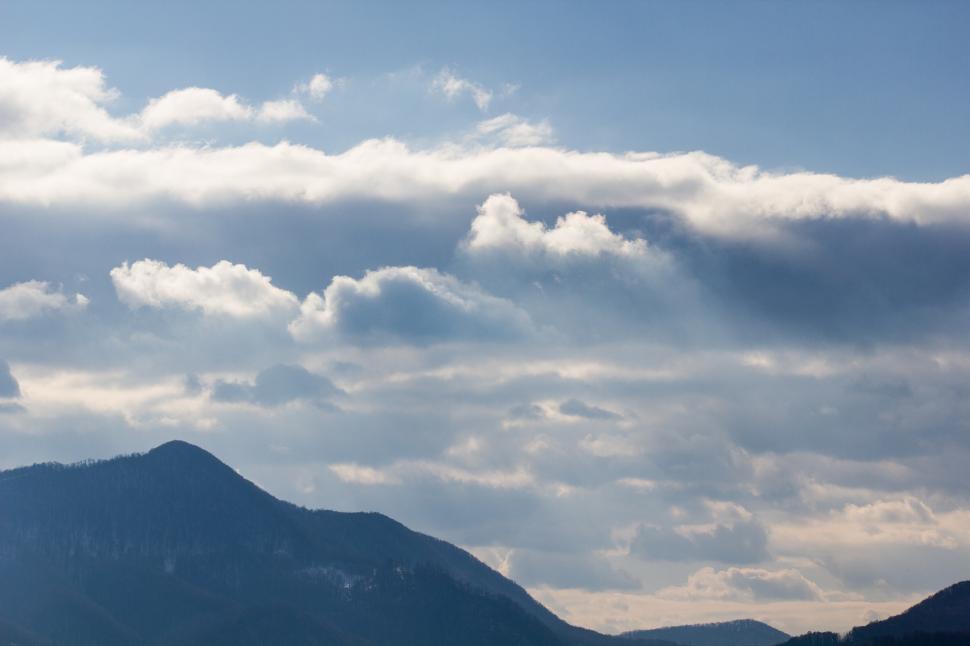 Free Image of Sky and clouds and mountains 