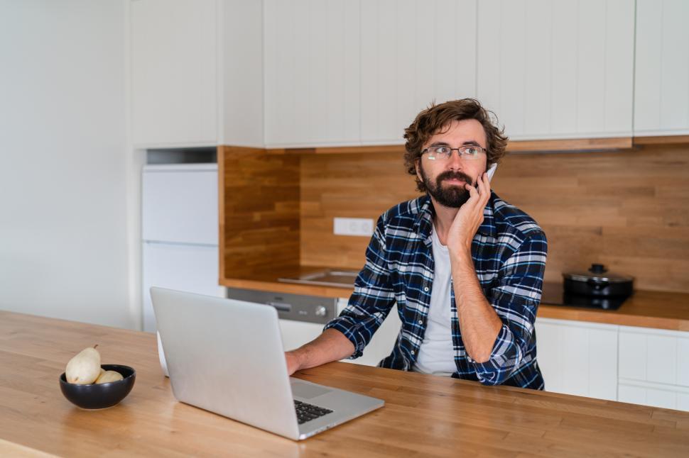 Free Image of Man working from home 