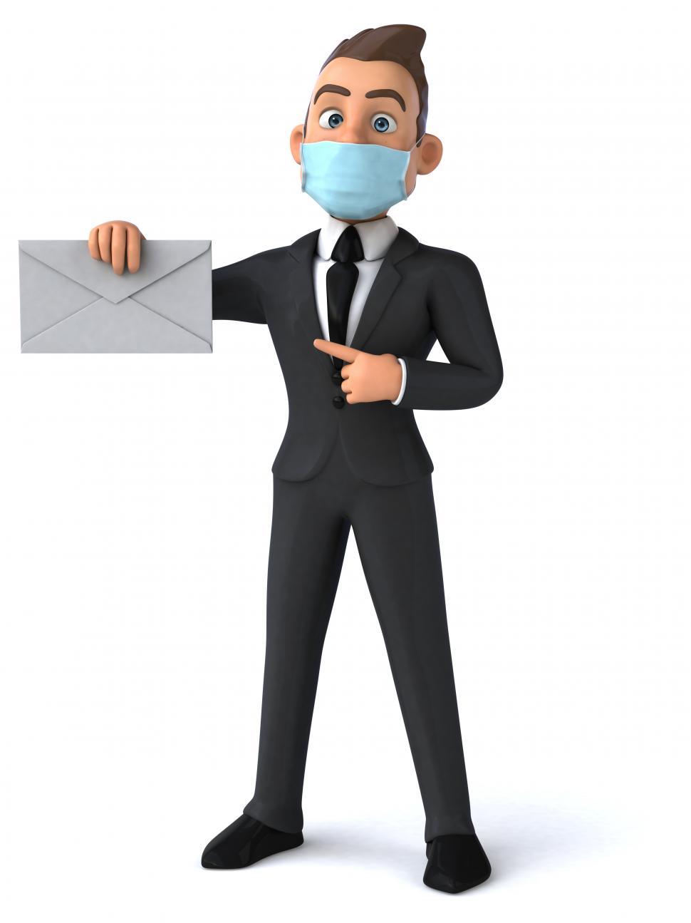 Free Image of Businessman with a mask  