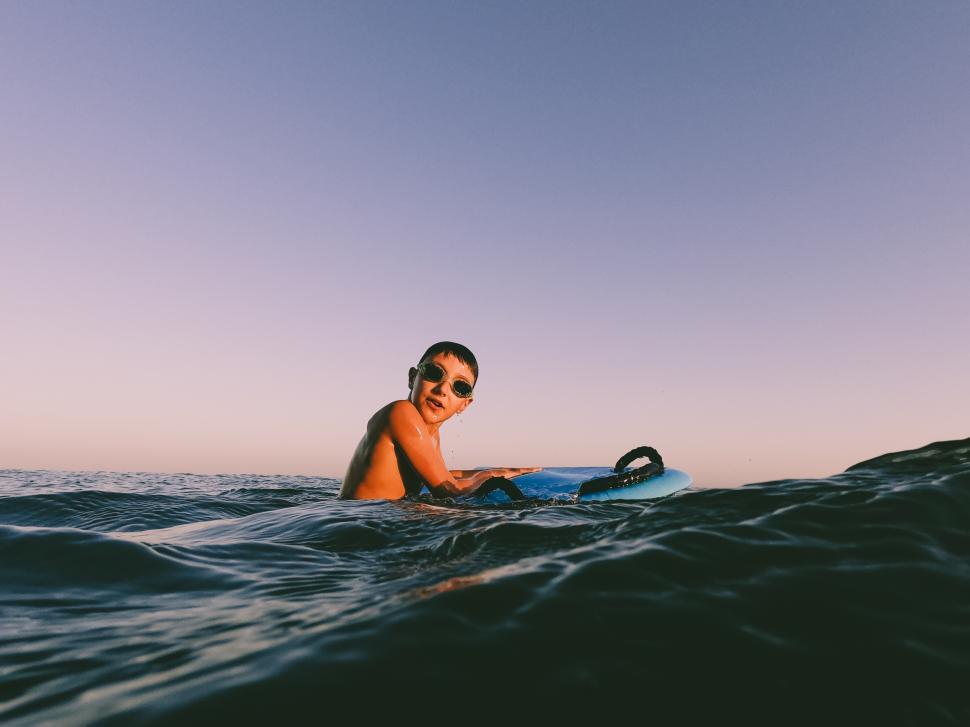Free Image of a young kid in the surf 
