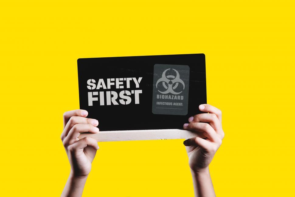 Free Image of SAFETY FIRST Biohazard sign 