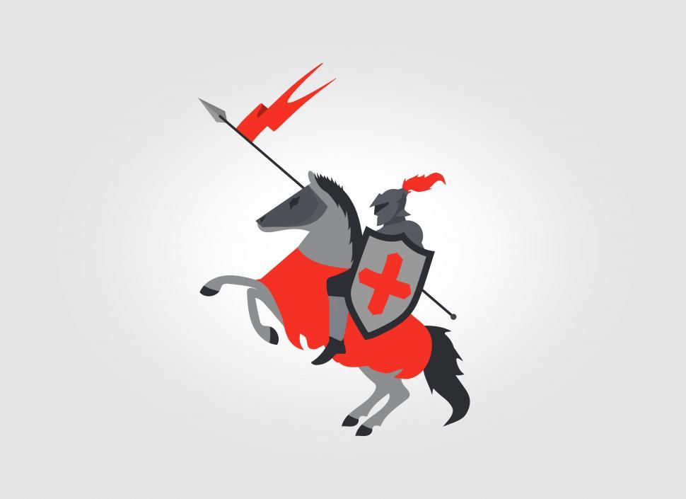 Free Image of Medieval Mounted Knight - Illustration 