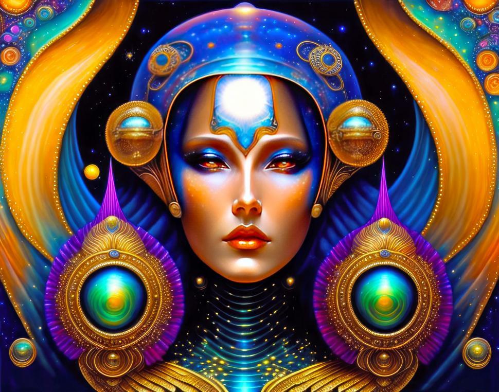 Free Image of Humanoid female sci-fi art poster  