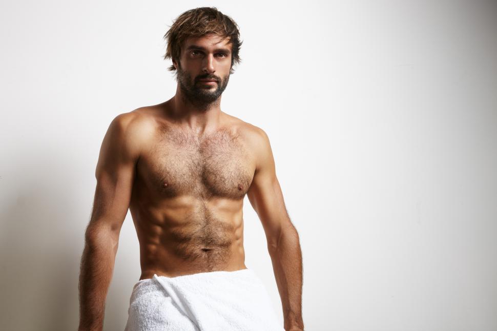 Free Image of very fit man wearing only a towel 