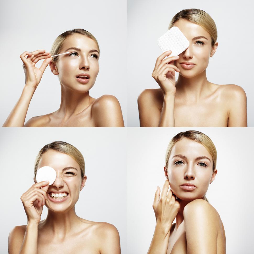 Free Image of skin cleansing and maintenance set of four images  