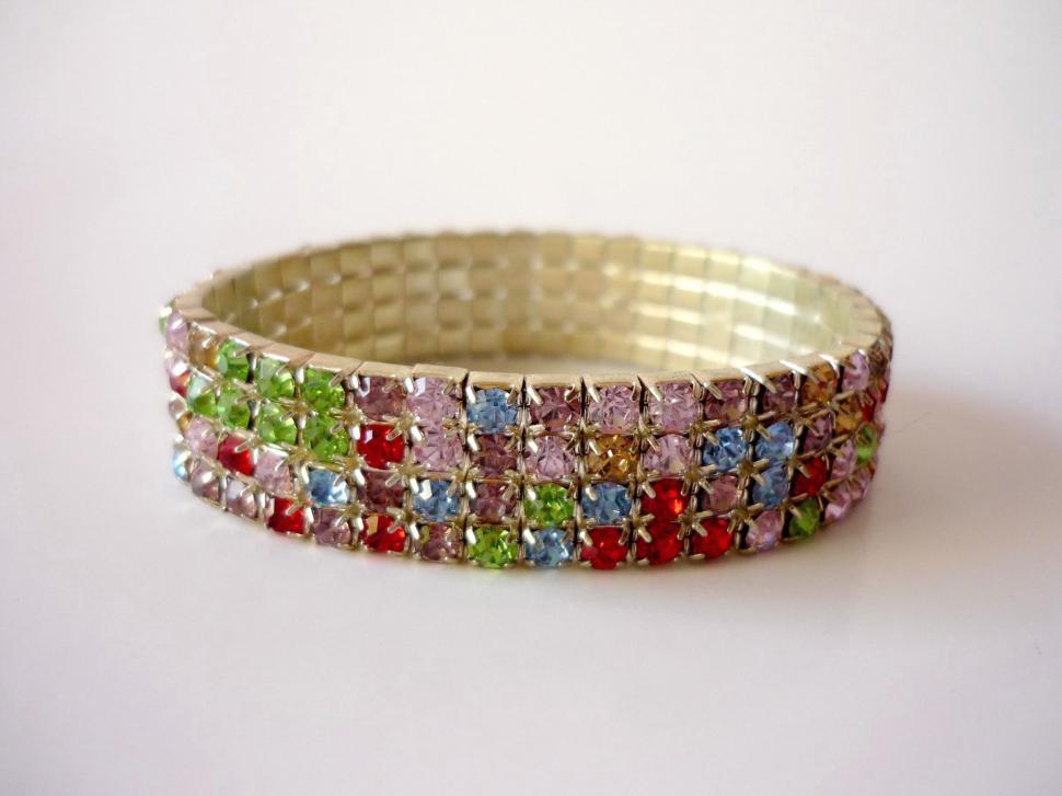 Free Image of Bracelet With Multi-Colored Stones 