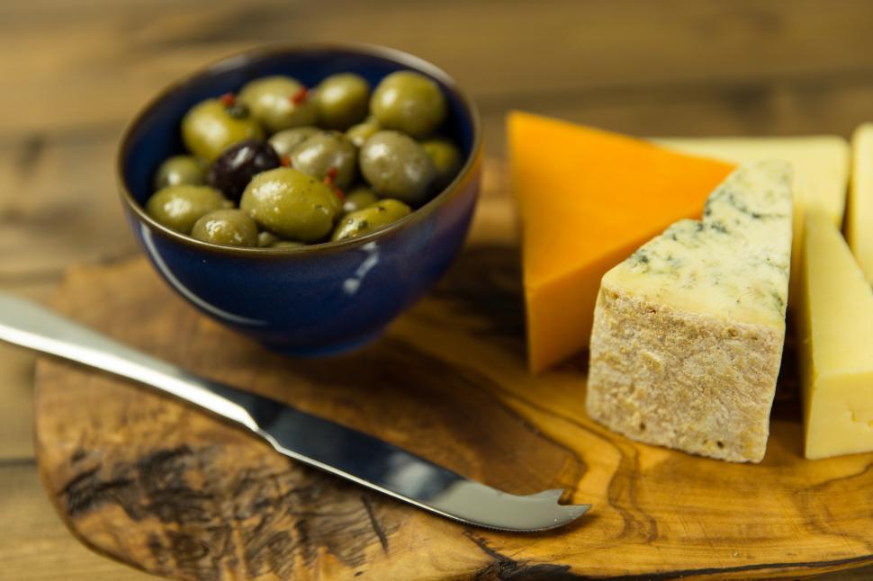 Free Image of Cheese & Olives Free Stock Photo 