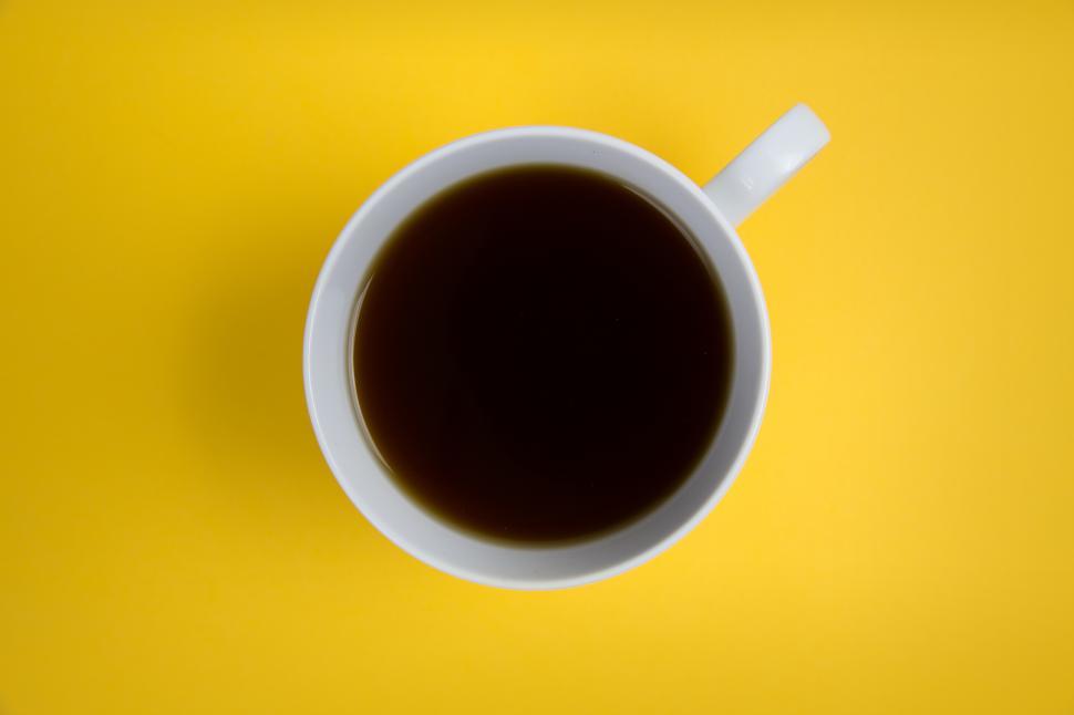 Free Image of Coffee on Yellow Free Stock Photo 