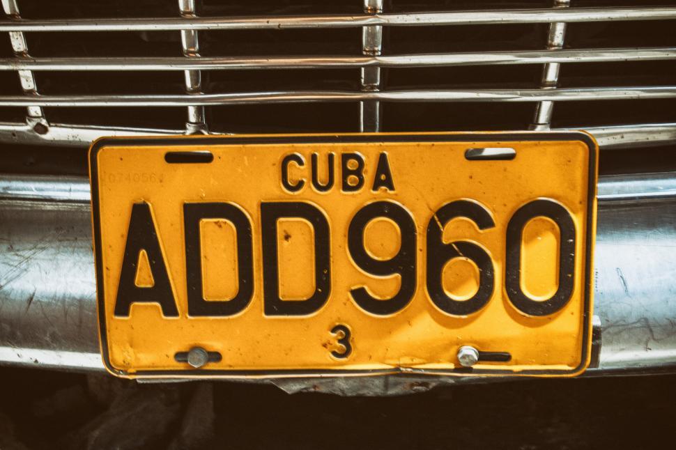 Free Image of Cuba Licence Plate Free Stock Photo 