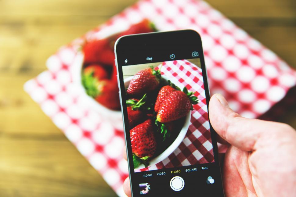 Free Image of iPhone Capturing Fruit Photo Free Stock Photo 