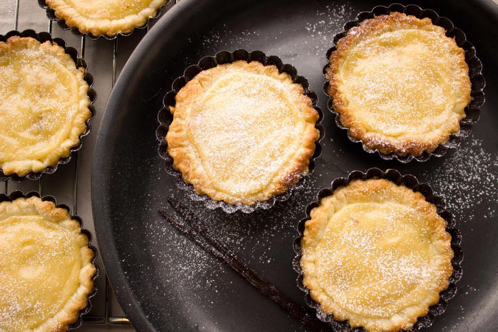 Free Image of A group of small pies on a pan 