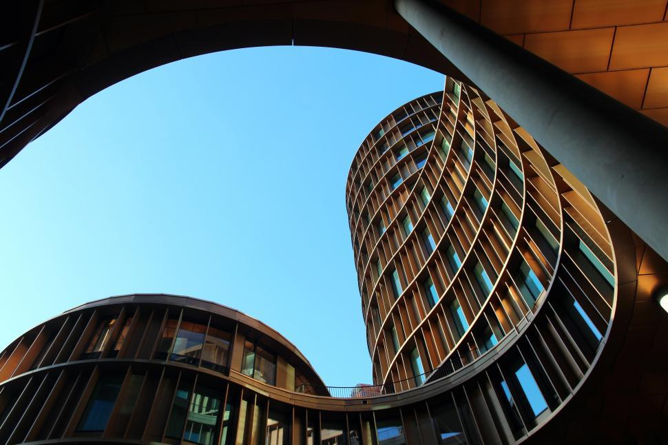 Free Image of A circular building with many windows 