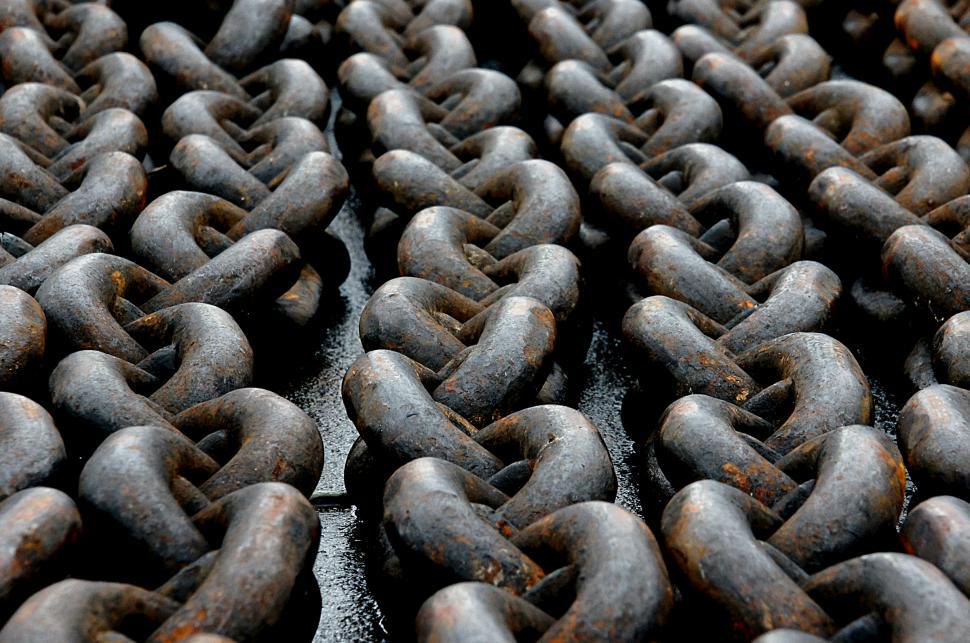Free Image of A group of chains on a surface 
