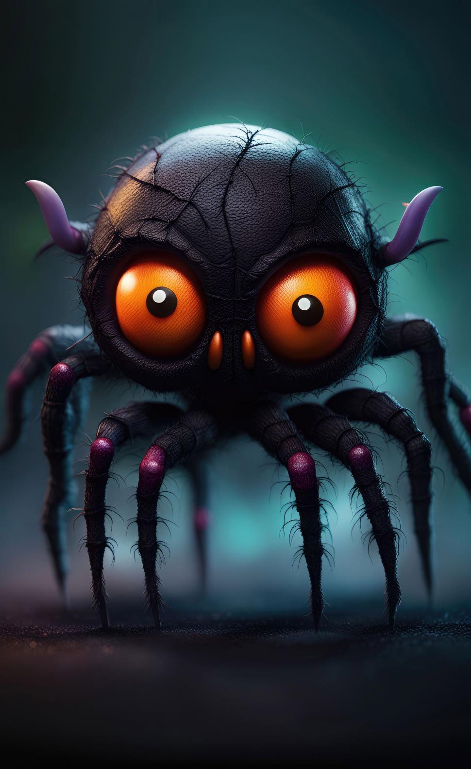 Free Image of Scary halloween spider monster  
