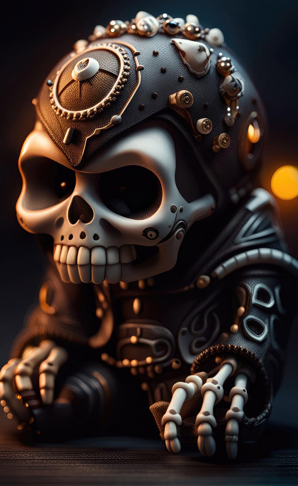 Free Image of Spooky halloween skull monster  