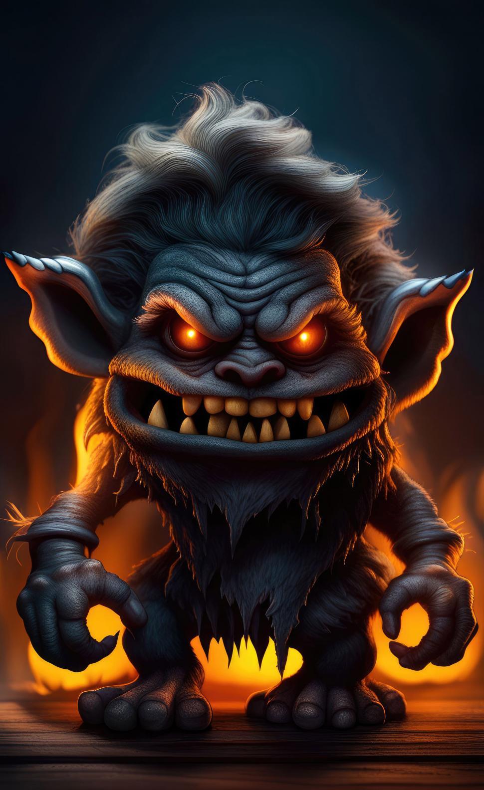Free Image of Spooky halloween troll monster  