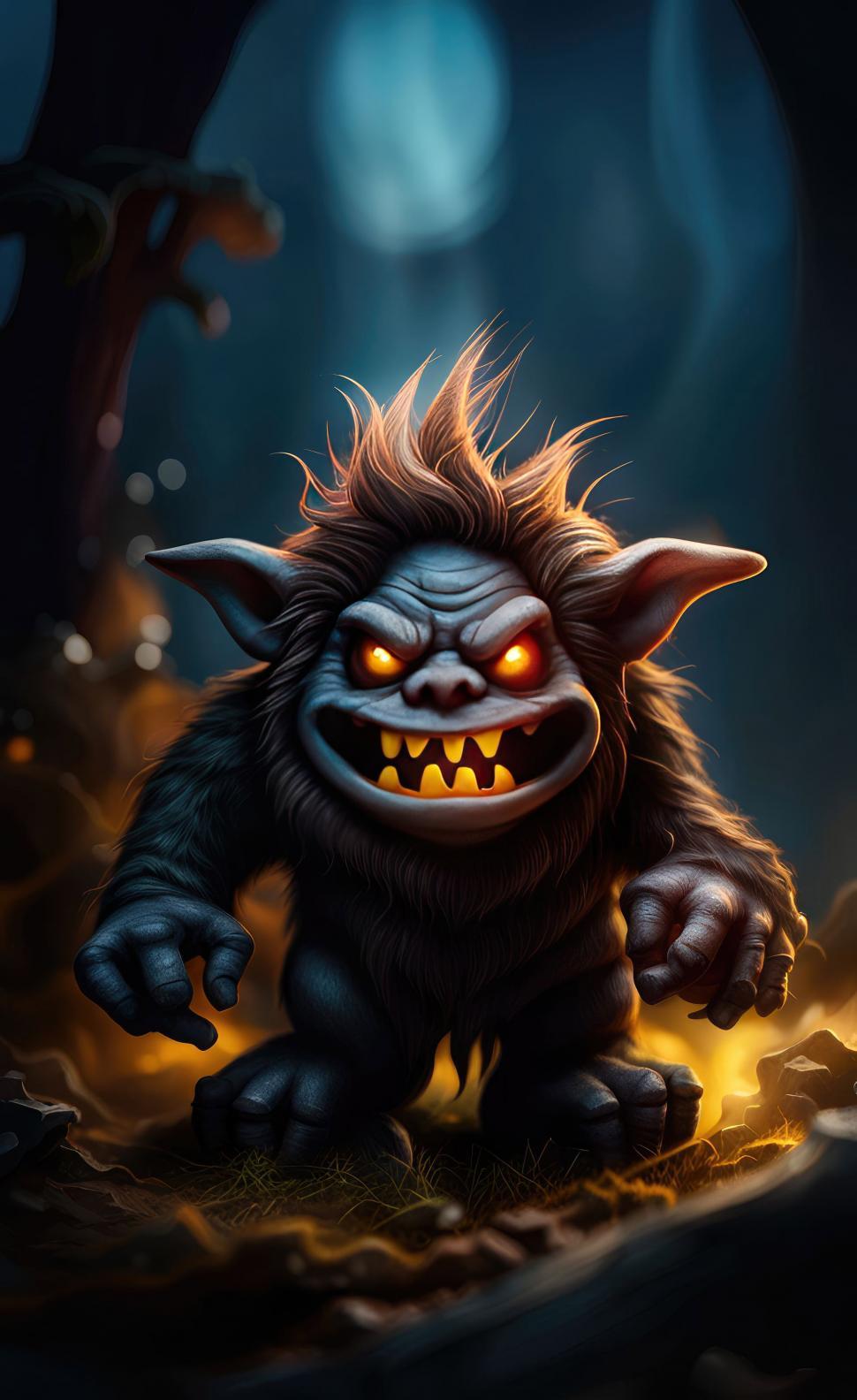 Free Image of Scary halloween troll monster  