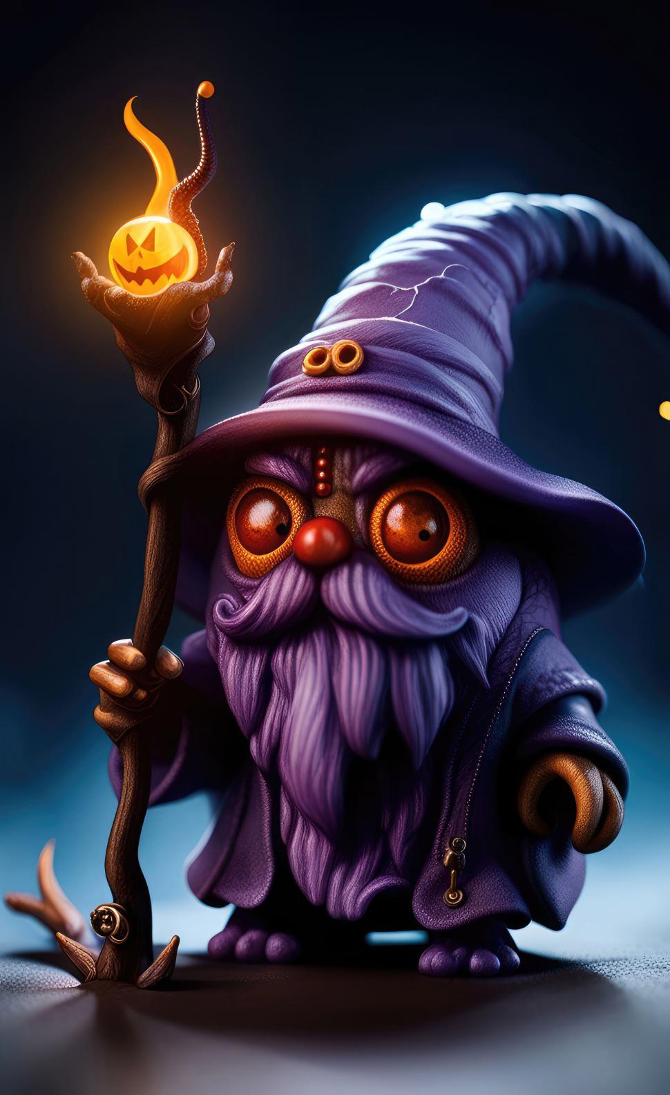 Free Image of Spooky halloween wizard character  