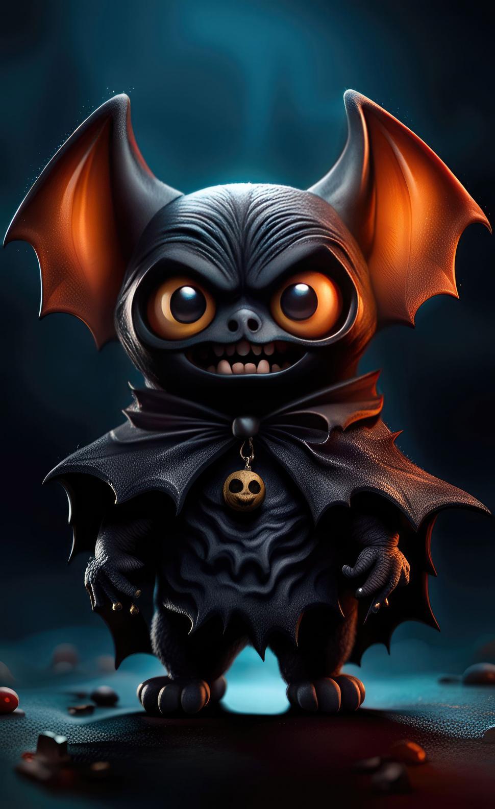Free Image of Spooky halloween bat monster  