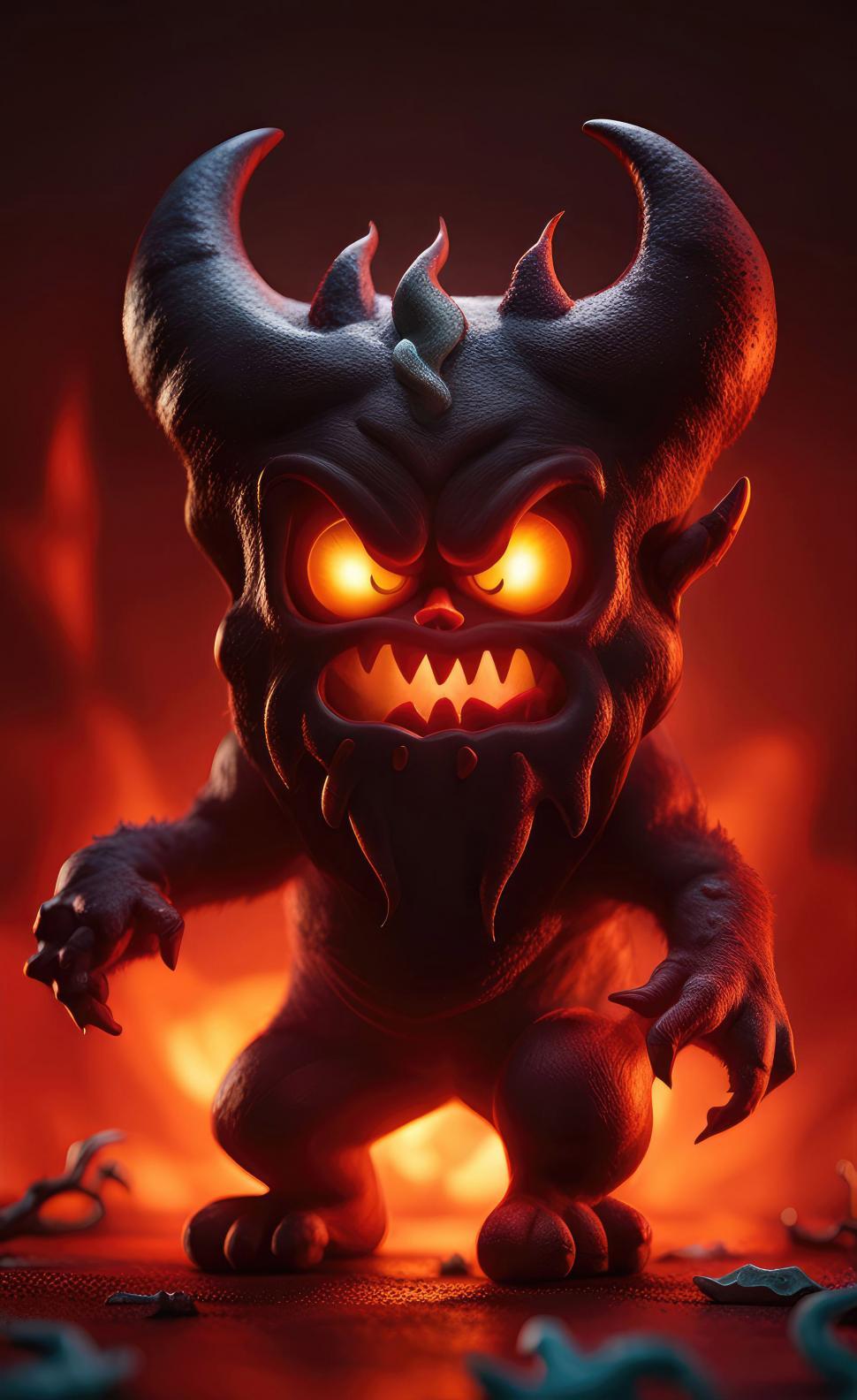 Free Image of Spooky halloween devil monster  