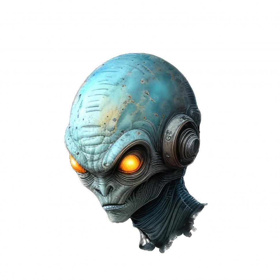 Free Image of Alien portrait isolated on white  