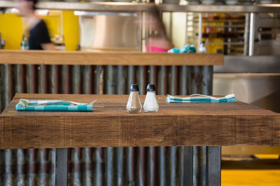 Free Image of Salt and pepper shakers on a table 