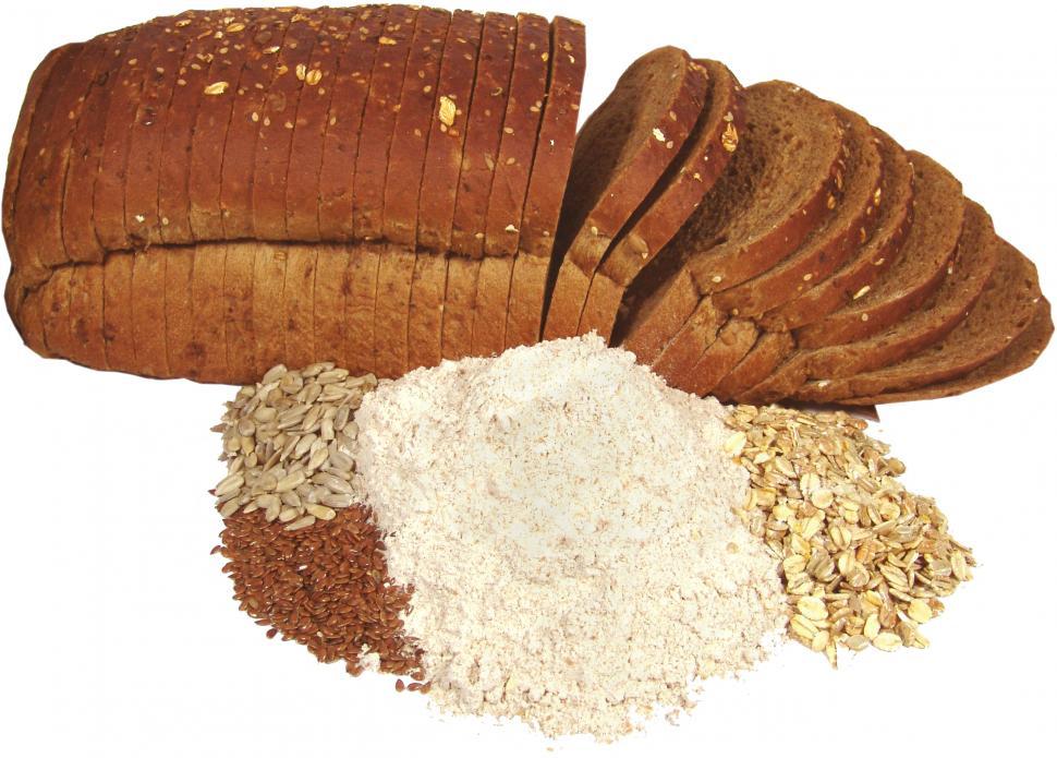 Free Image of Loaf of Bread and Pile of Oats 