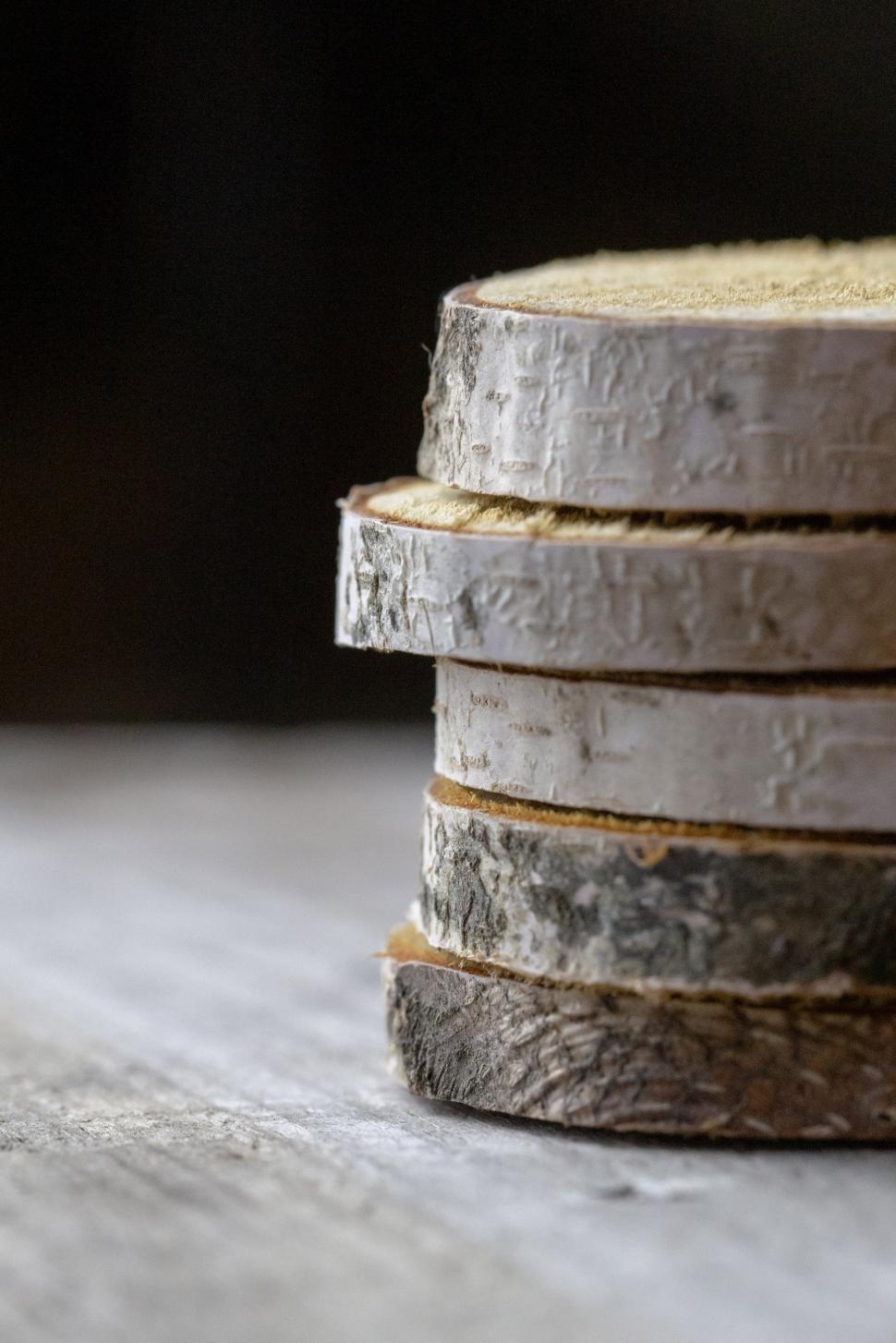 Free Image of A stack of wood slices 