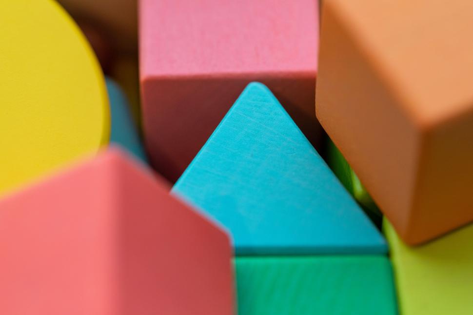 Free Image of A close up of colorful blocks 