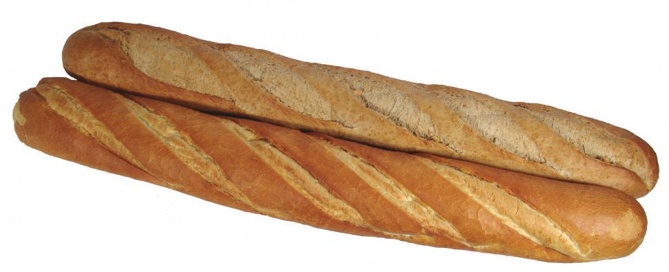 Free Image of Two Loaves of Bread on White Background 