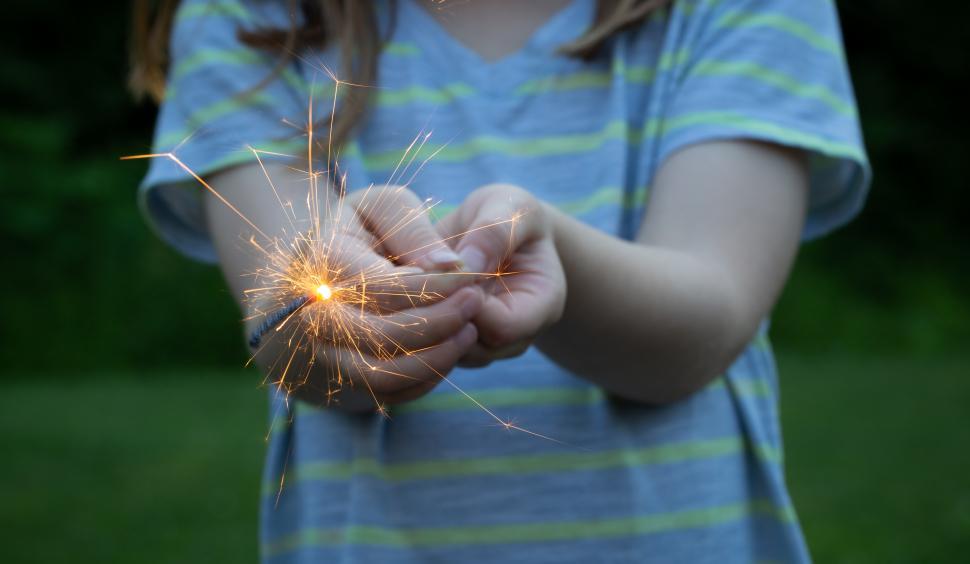 Free Image of A person holding a sparkler 