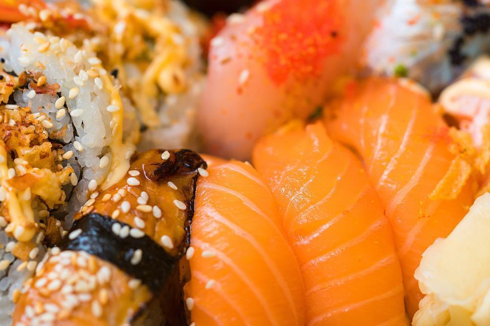 Free Image of Close up of sushi on a plate 