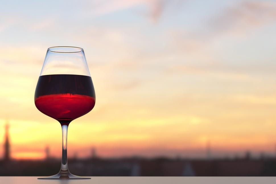 Free Image of A glass of red wine 