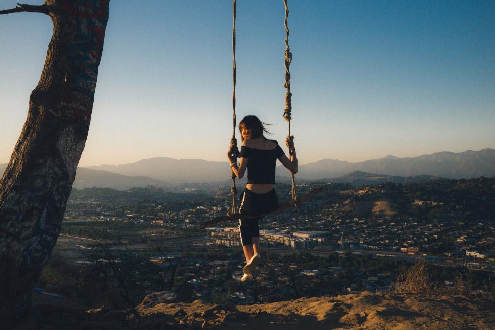 Free Image of A woman on a swing 