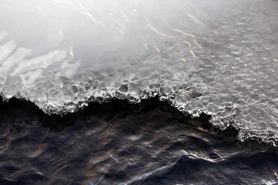 Free Image of Ice and water with ripples 