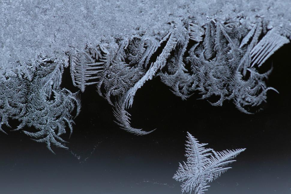 Free Image of A close up of frost on a window 