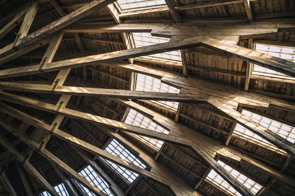 Free Image of A wooden structure with windows 