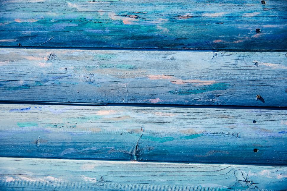 Free Image of A blue painted wood planks 