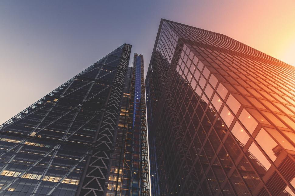 Free Image of A low angle view of tall buildings 