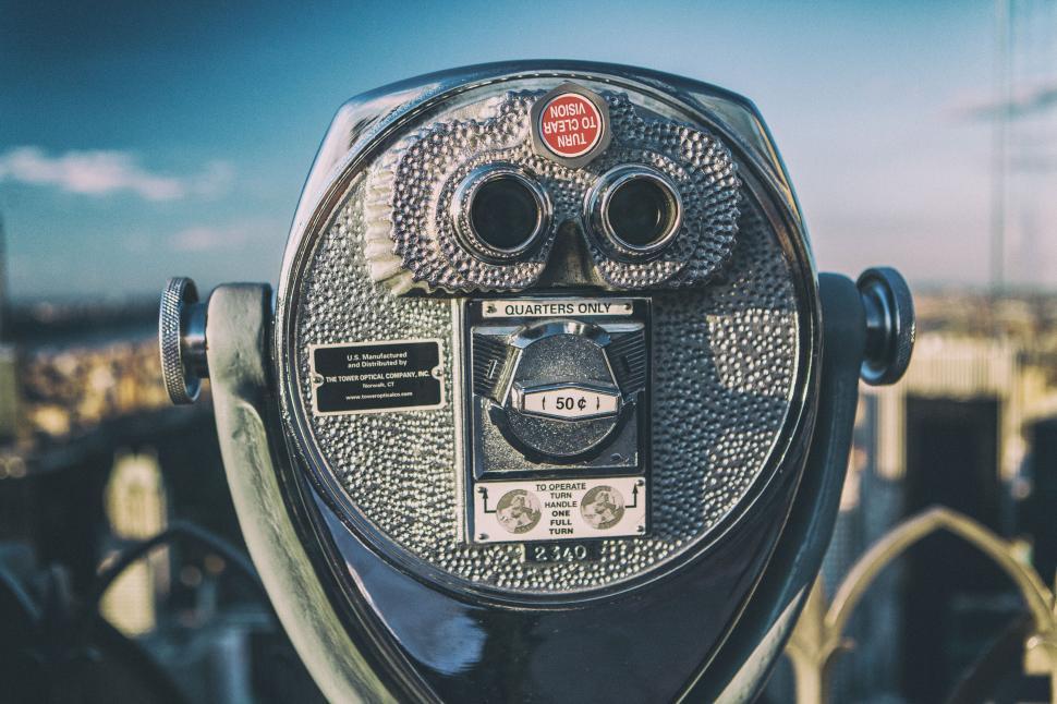 Free Image of A coin operated binoculars on a bridge 