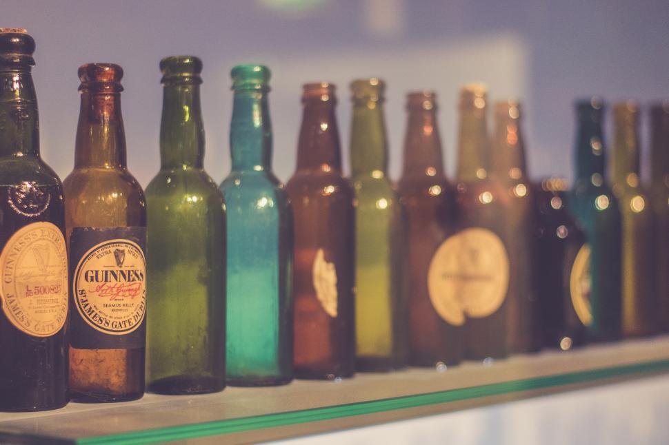 Free Image of Old Beer Bottles Free Stock Photo 