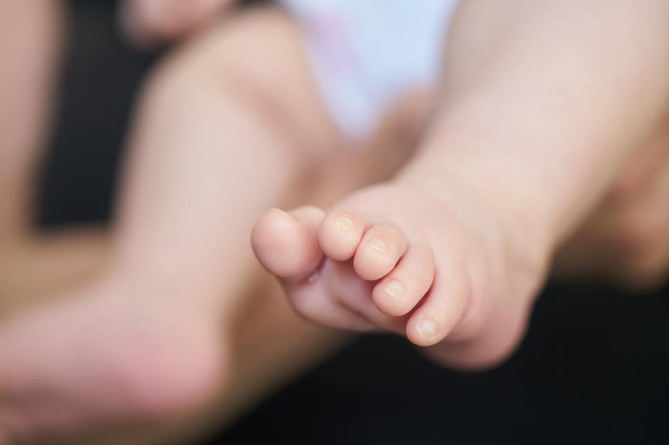 Free Image of A close up of a baby s foot 