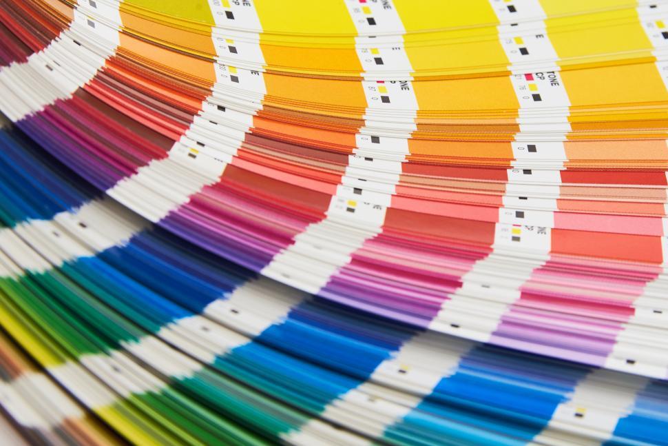 Free Image of A close up of a fan of color swatches 